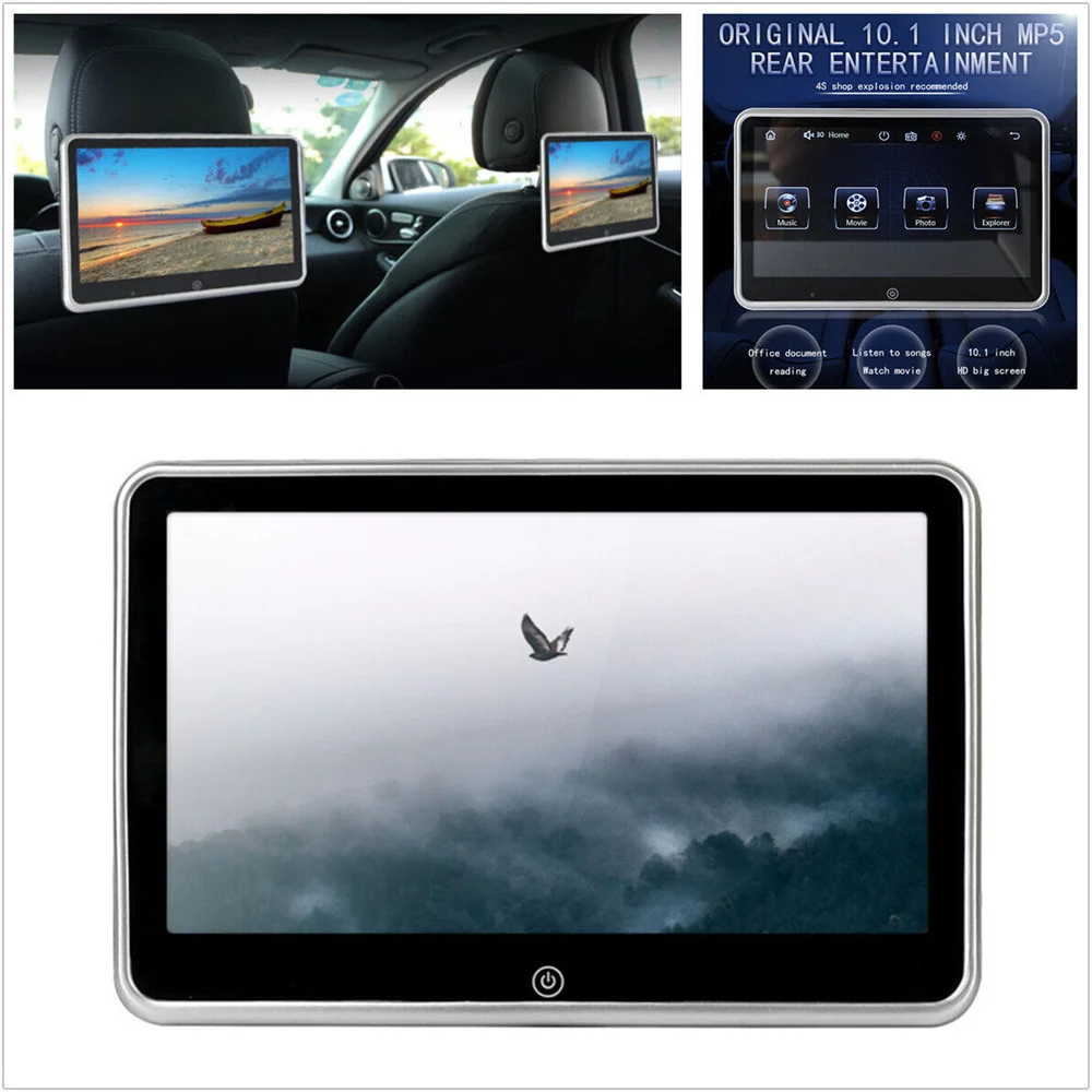 

1024x600 10'' Ultra Thin TFT LCD Headrest MP5 Monitors Player Mirrorlink FM 1080P Video AV With USB/SD Multimedia Player NO DVD