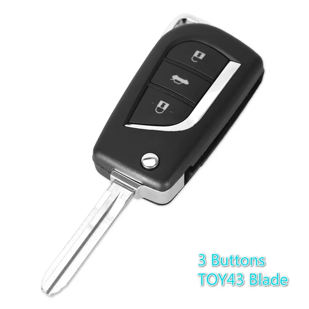 

KEYYOU, складной чехол для автомобильного ключа-пульта для Toyota Corolla RAV4 EX, чехол для VIOS, 2/3 кнопки, TOY43/TOY48 Blade