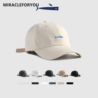 new brand hat women summer solid color cotton peaked cap men simple whale embroidered outing sports sun hat baseball cap women
