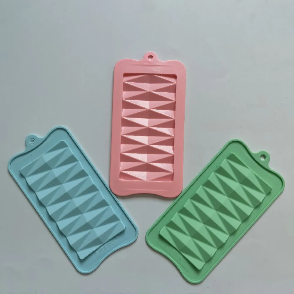 

Triangle Silicone Chocolate Mold Fondant Cake Baking Mold Candy Block Bar Mold Waffle Biscuits Mold Kitchen Cake Decorating Tool