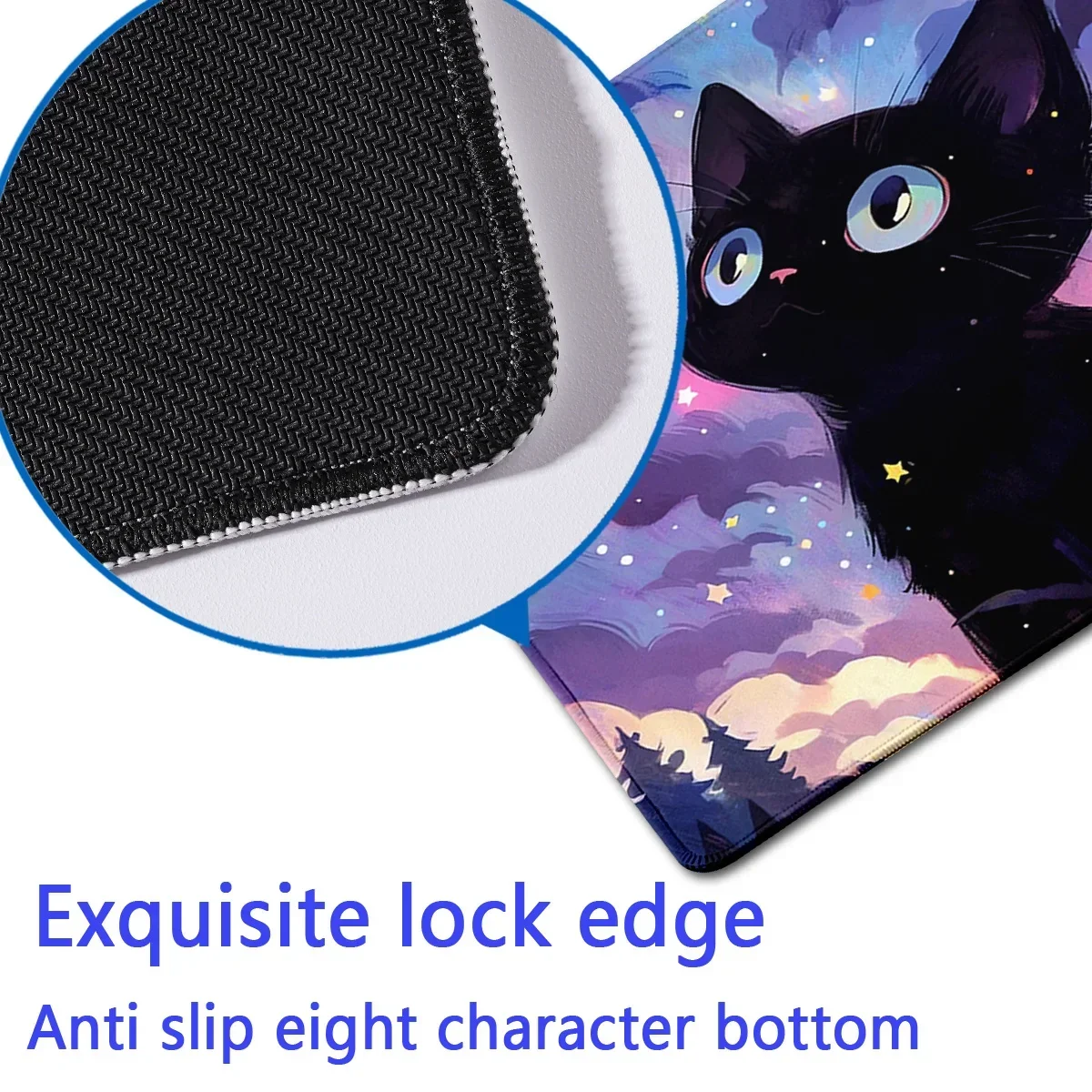 Cute Starry Sky Cat Mousepad Computer Small Teclado Rug Table Keyboard Desk Mat Laptop Nonslip Cushion Gaming Accessories Office