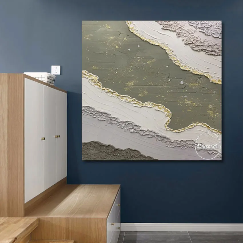 Объемная текстура искусство ручная роспись нож картина маслом абстрактная