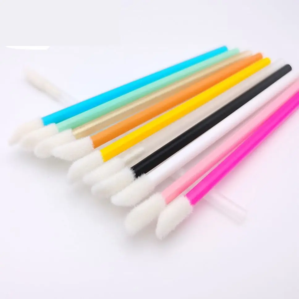 

50PCS Multicolor Disposable Swab Lip Brush Portable Makeup Brush Lipstick Wand Mascara Applicator Clean Brush Makeup Tools