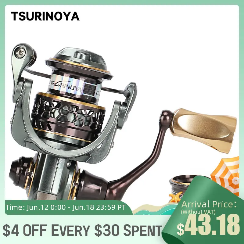 TSURINOYA Jaguar 1000 2000 3000 Long Casting Double Spool Stainless Steel Bearing  Fishing Spinning Bass Reel Saltwater