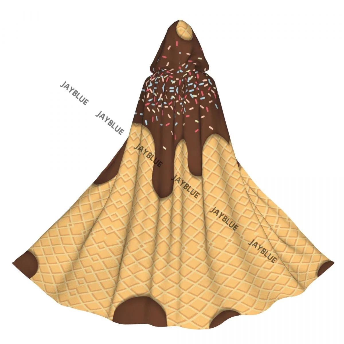 Плащ с капюшоном плащ унисекс струящееся мороженое шоколадный накидка ведьмы