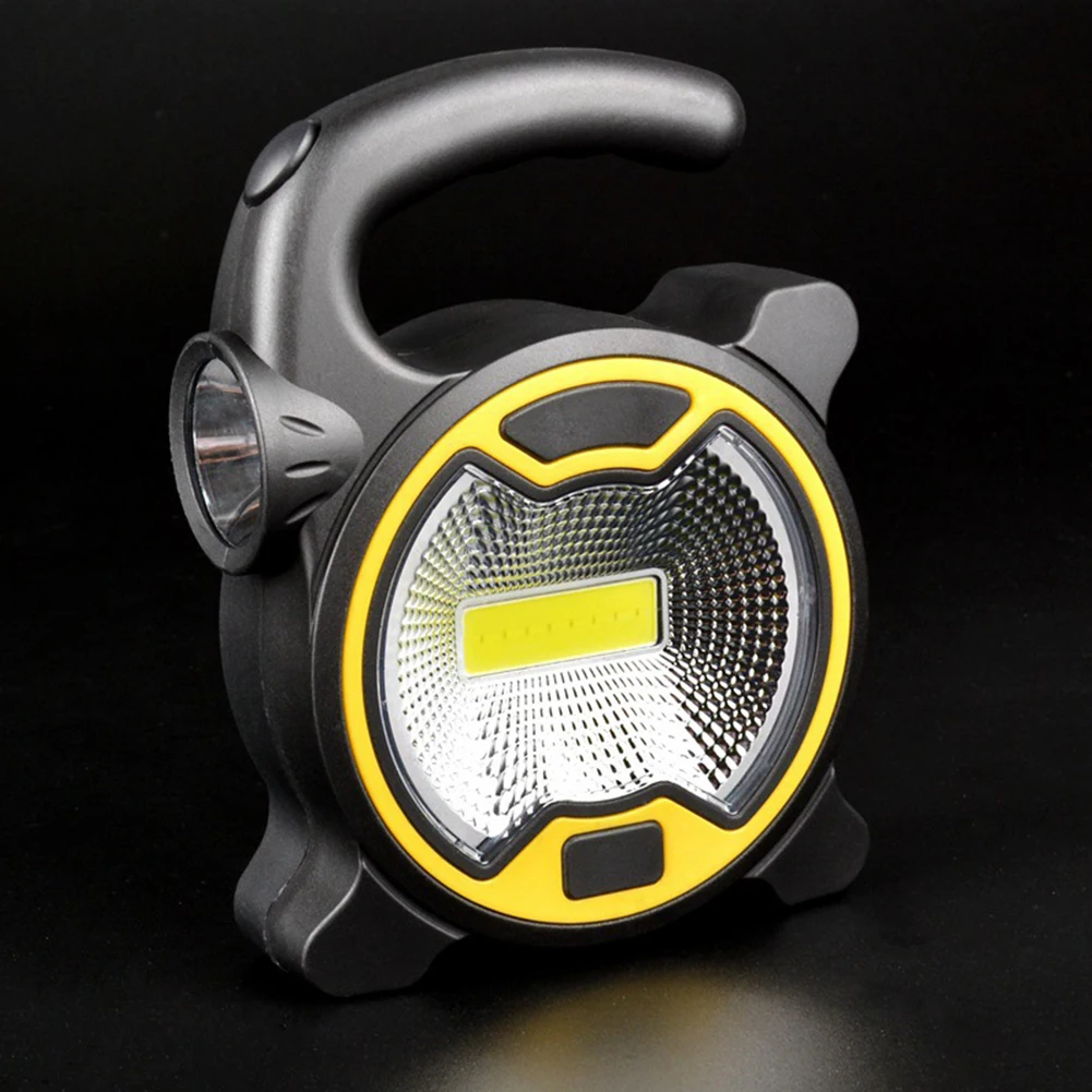 

Портативные светодиодные фонари COB, ручной походный мини-фонарь на батарейках с ручкой, 2 режима освещения, для рыбалки, пешего туризма