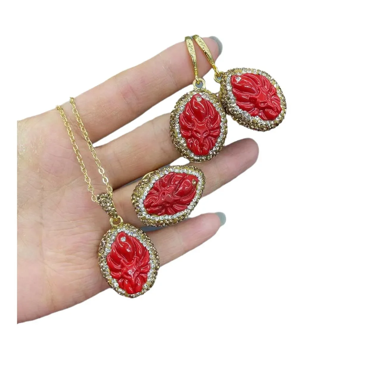 Новый изысканный набор из трех частей с изображением Красной лисы оригинальный