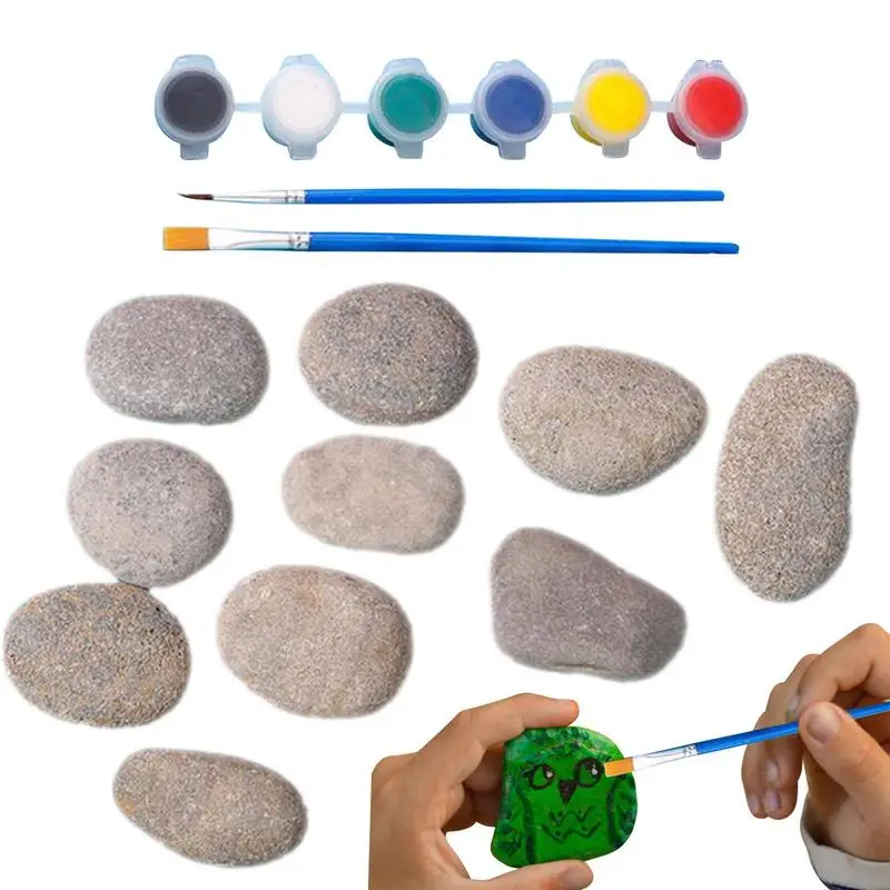 

Шаговые камни для детей, Набор для творчества, набор для украшения скалы, натуральная плоская Искусство и ремесла, подарок для детей и взрослых