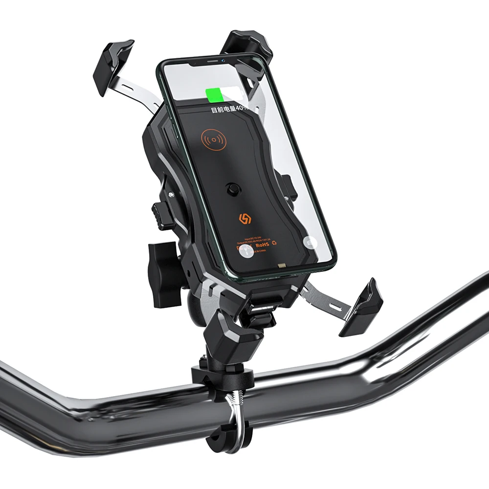 

Motorcycle Mobile Phone Bracket Wireless Charging USB Flash Charging Car Mobile Phone Bracket Wholesale 360 Degree Rotation