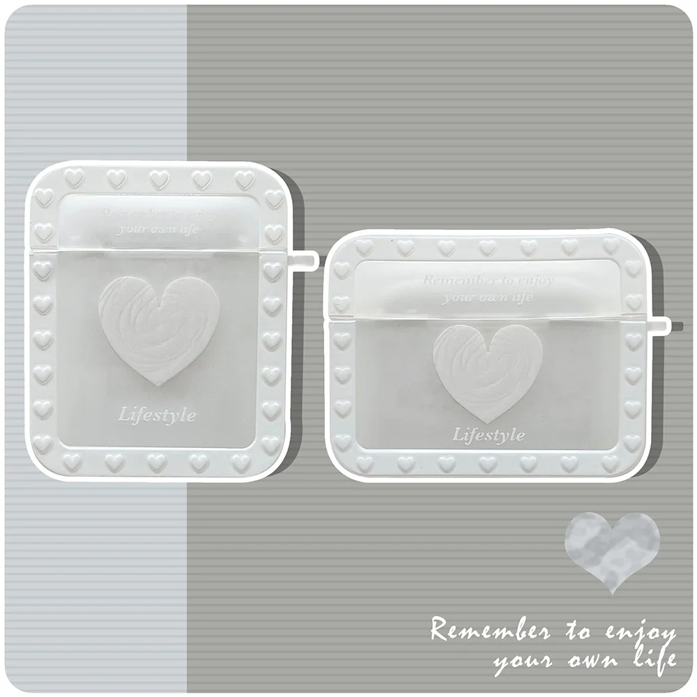 

Dreamy White Heart Design Headset Cover For Apple AirPods 3 2 Pro Case Soft TPU Shockproof Earphone Cases For Air Pods 3 funda