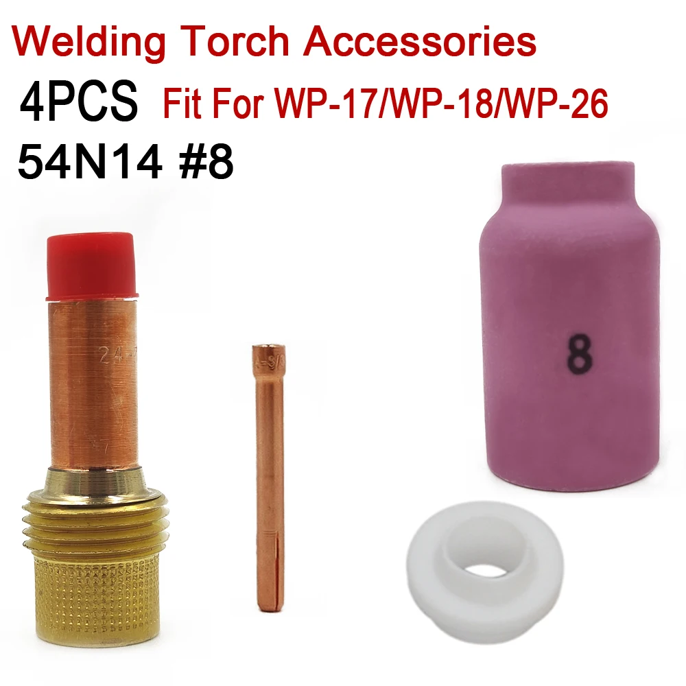 

Сварочная горелка для TIG, 4 шт., насадки 54N18/54N17/54N16/54N15/54N14, корпус цанги для TIG PTA DB SR WP17 WP18 WP26