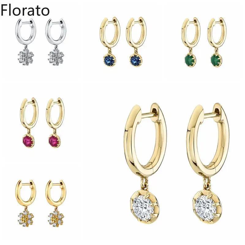 

Florato 925 Sterling Silver Fashion Hoop Earring Crystal Zirconia Huggie Cartilage Earring Helix Tragus Earring Piercing Jewelry