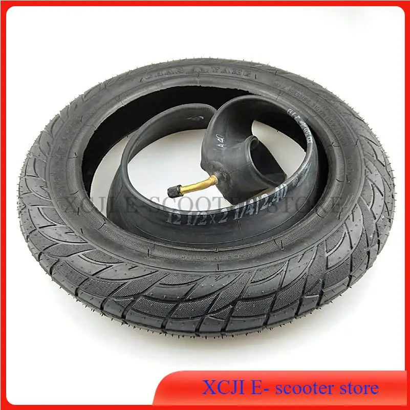 

12 1/2x2 1/4 (47-203) Tires 12.5 x 2.25 Inner Tube Camera with Bent Valve Stem Outer Tyre for Electric Scooter and Pushchair