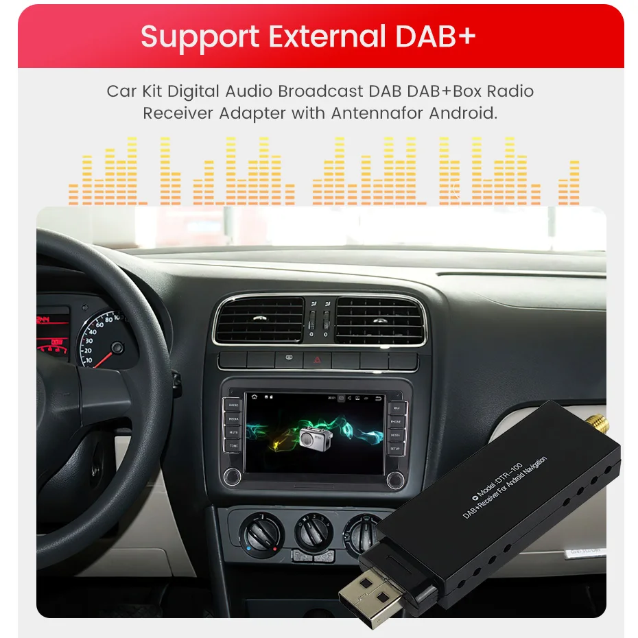 Dab радиоприемник в автомобильной антенне цифровой DAB + адаптер тюнер коробка