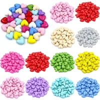 10pcs 17mm heart shape loose spacer beads for jewelry making acrylic colourful diy accessories bracelet necklace earrings