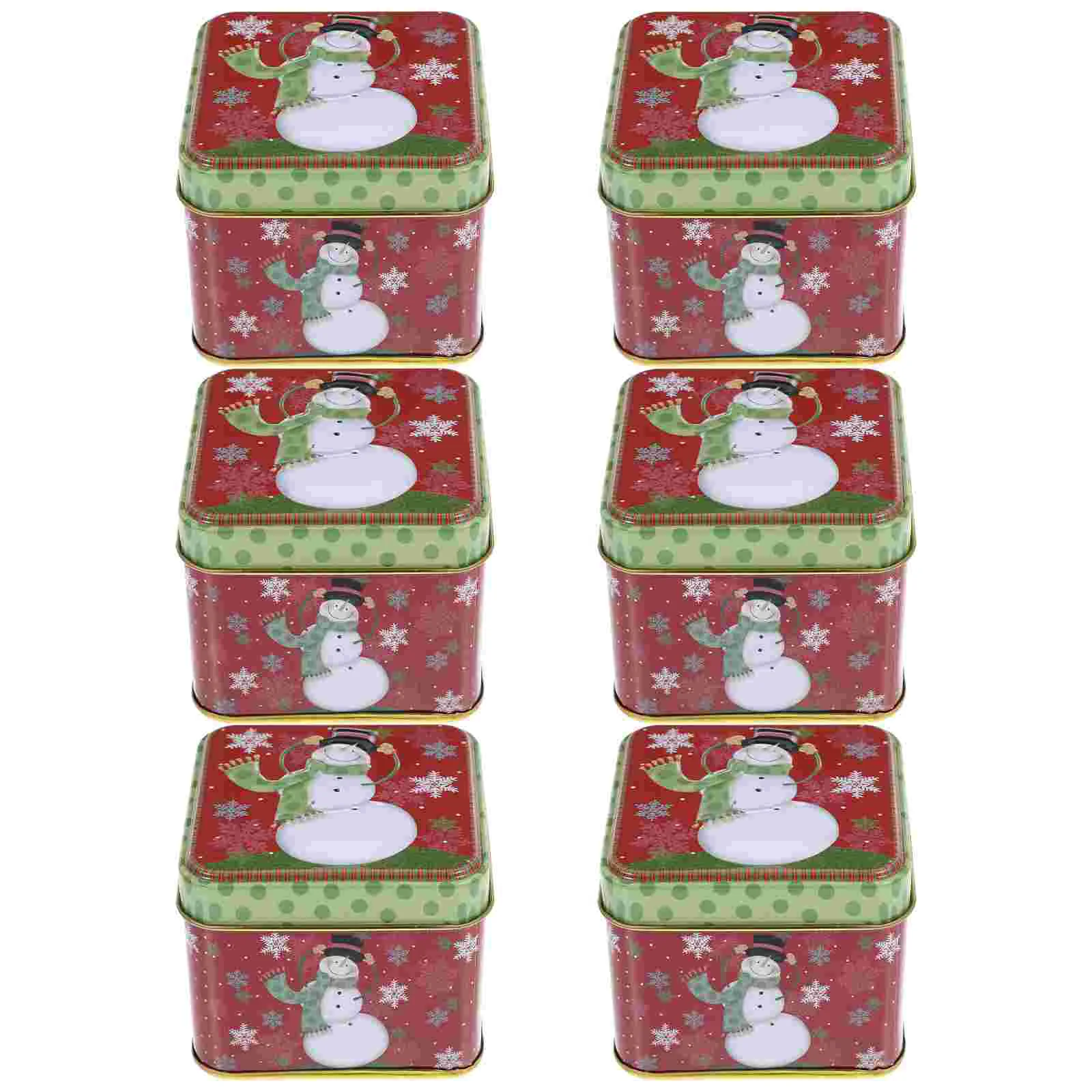 

6 Pcs Gift Box Candy Containers Cookie Tins Lids Christmas Supplies Sweet Sugar Case Tinplate Storage