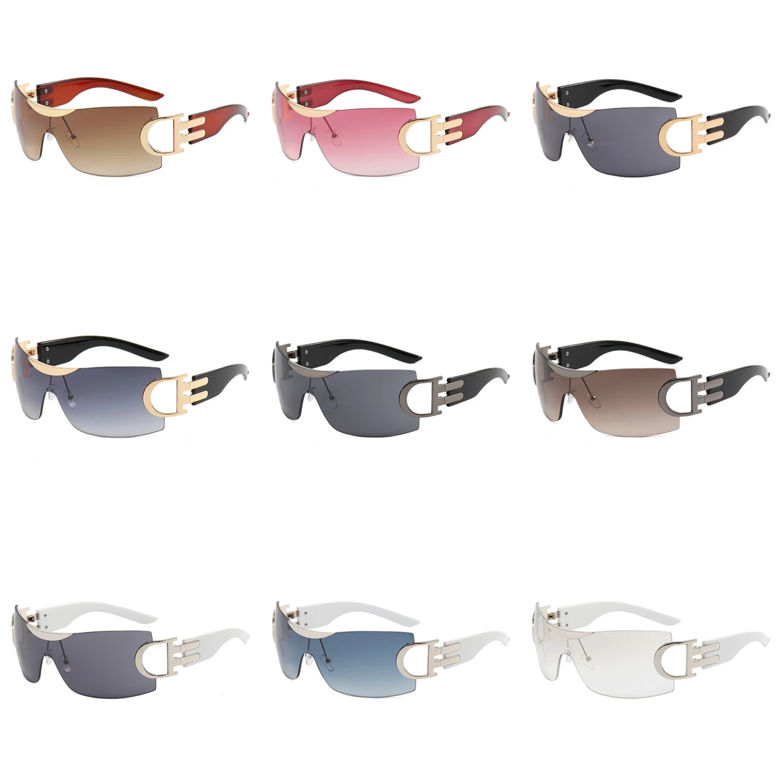 

2023 Y2K модные будущие поляризованные солнцезащитные очки для активного отдыха велосипедные очки женские мужские спортивные походные затемн...