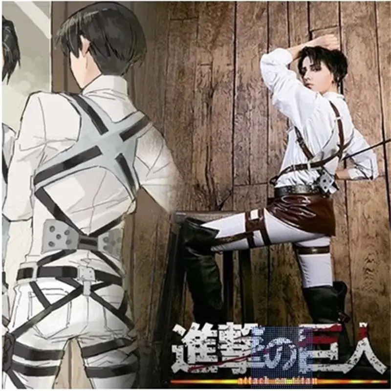 

Stock Attack On Titan Belts Japanese Adjustable Anime Shingeki No Kyojin Recon Corps Harness Belts Hookshot Cosplay Costume gift