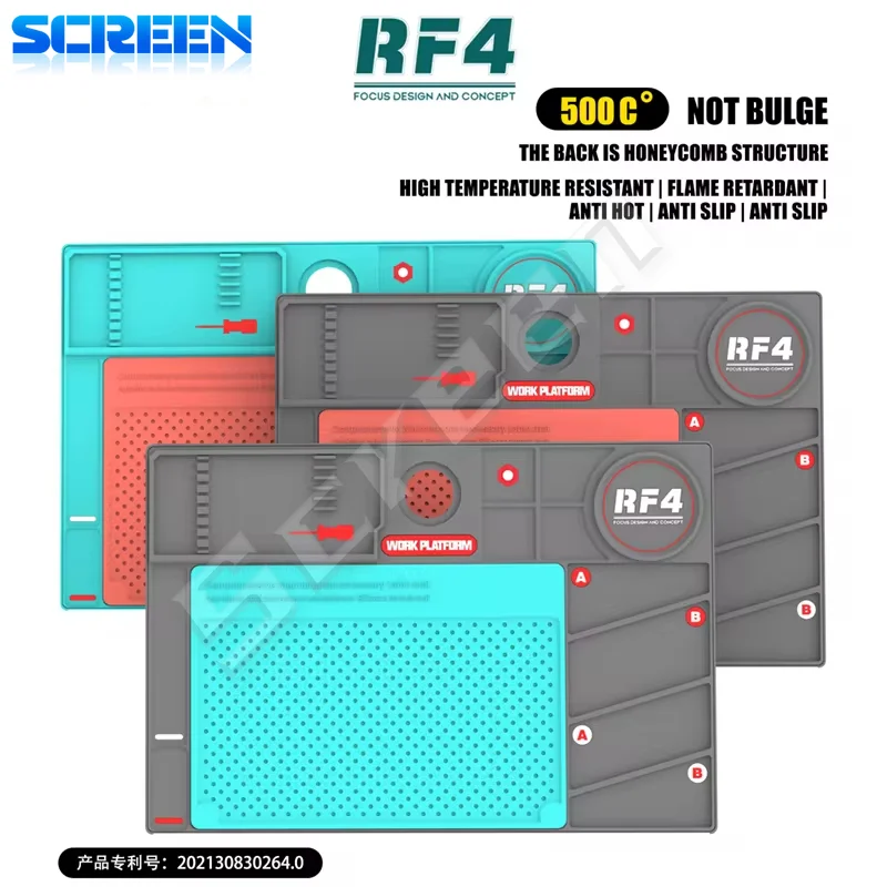 Изолированный Силиконовый Паяльный Коврик RF4 260x380 Мм Станция BGA С Подставкой Для