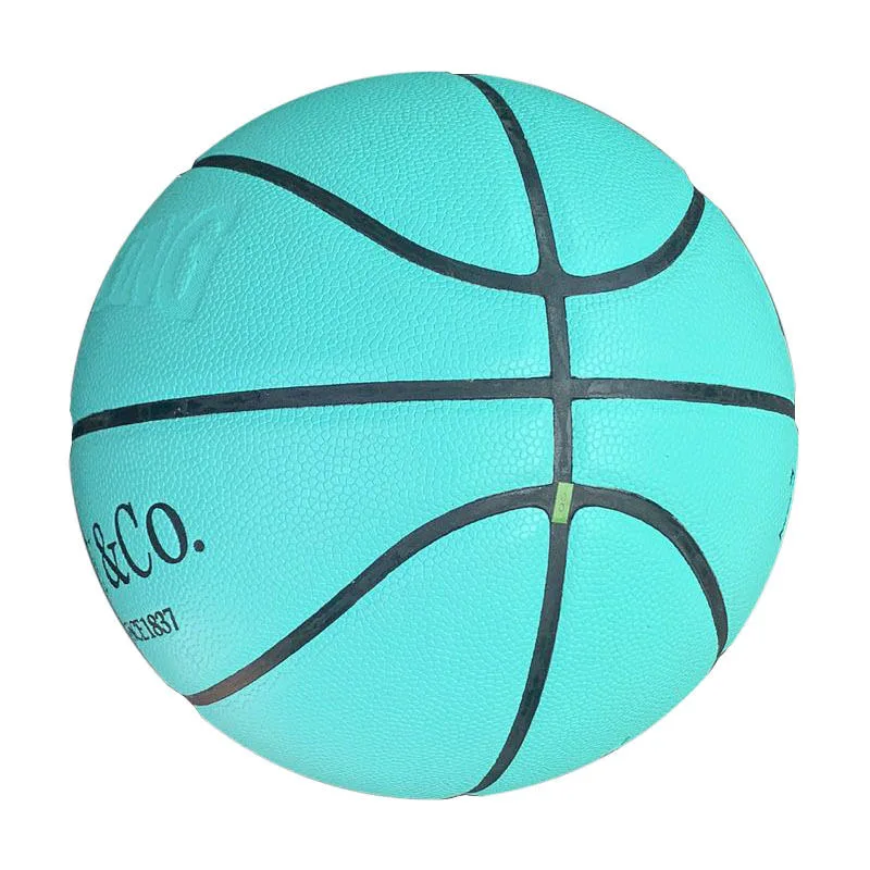 

To Girl's Gift Blue Basketball Size 5 6 7 Adult Children's Durable Ball Star PU Gift Box Training Competition Special Basketball
