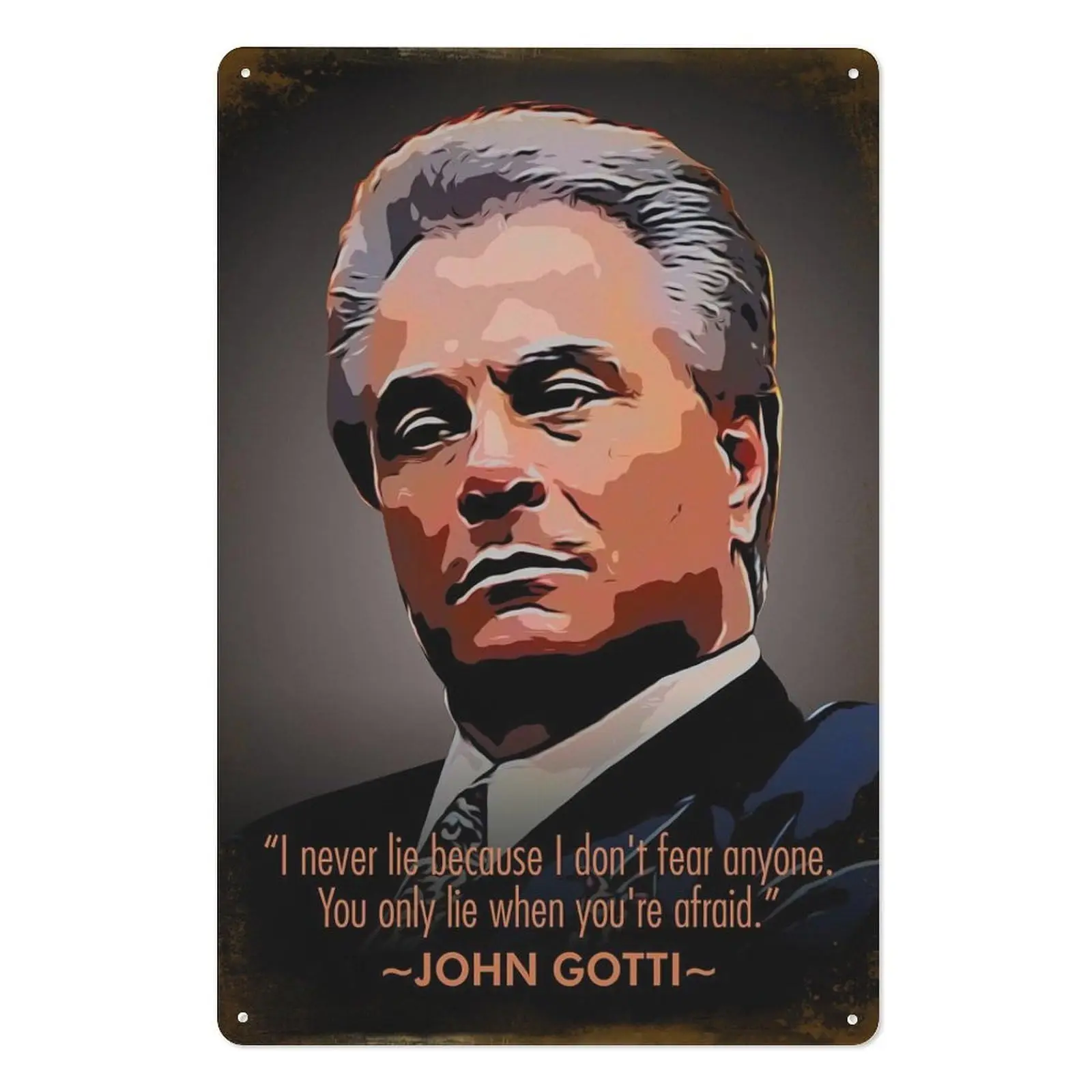 Металлическая жестяная вывеска John Gotti постер с изображением 8 дюймов × 12 забавный