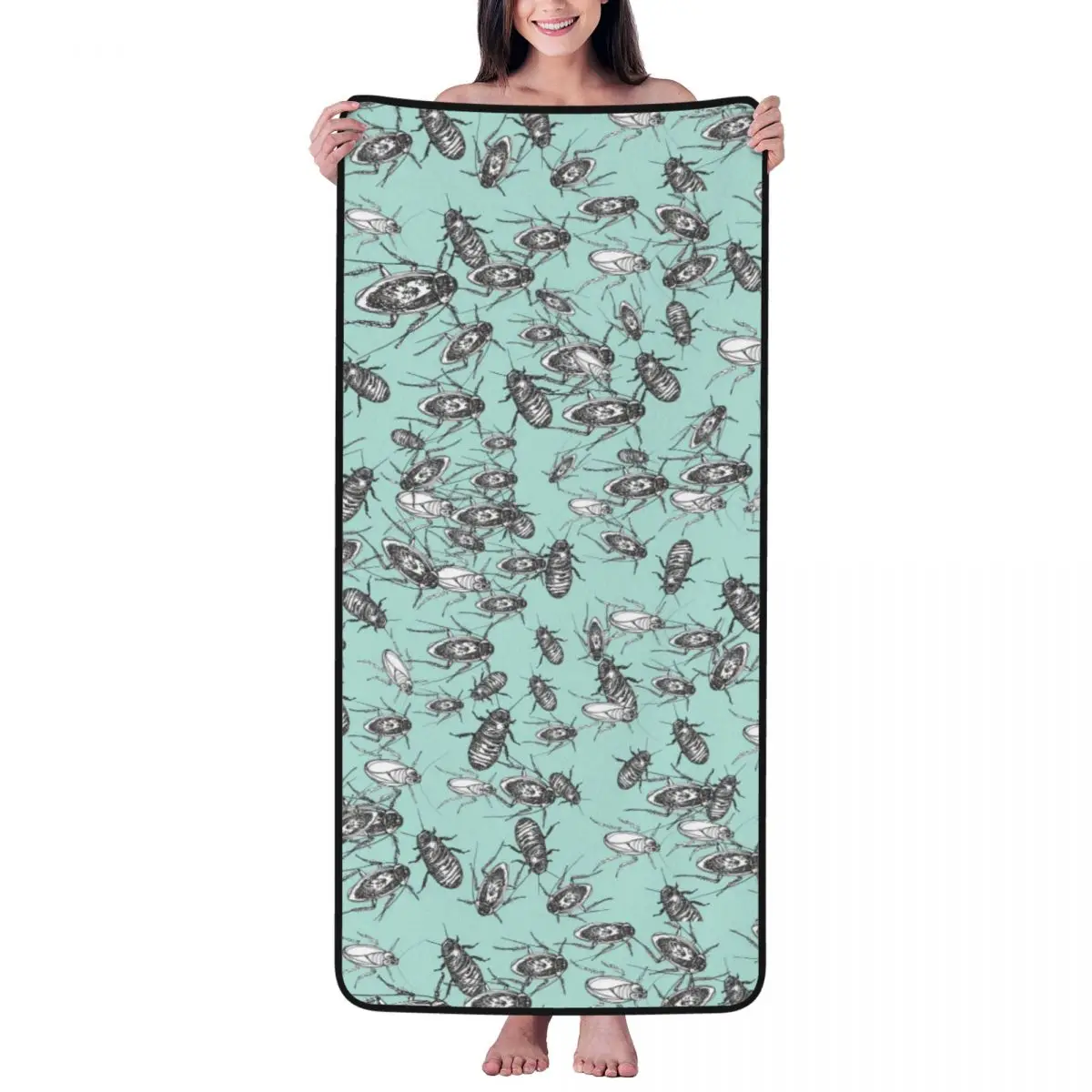 

Cockroach Insect Beach Towel for Adult Kids Microfiber Bath Towel Blanket for Camping Swim Pool Travel Beach Gym