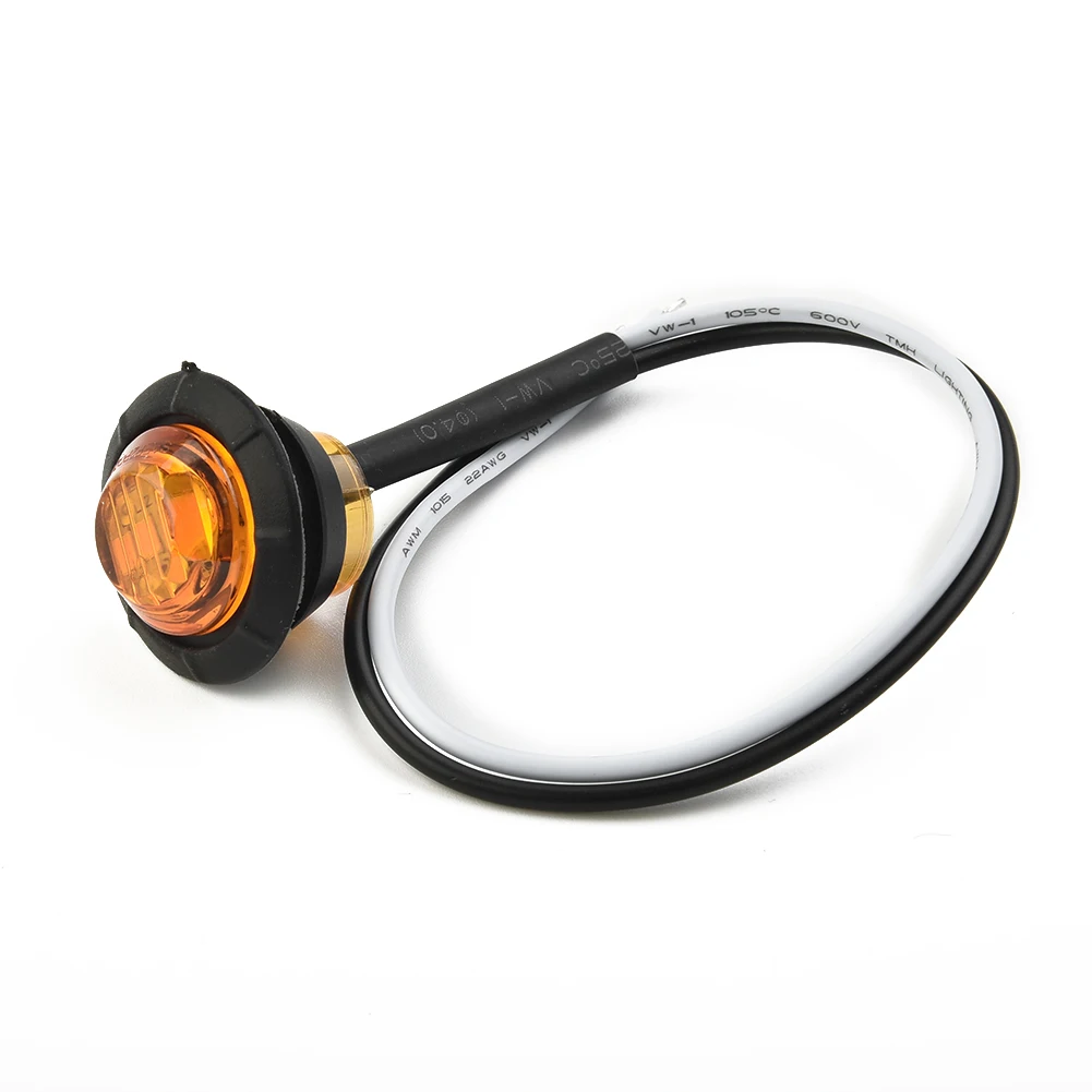 

20pcs 12VDC Round Amber LED Light Truck Trailer Side Clearance Marker Lamp Waterproof Lens&shell With Ultrasonic Seal In Unit