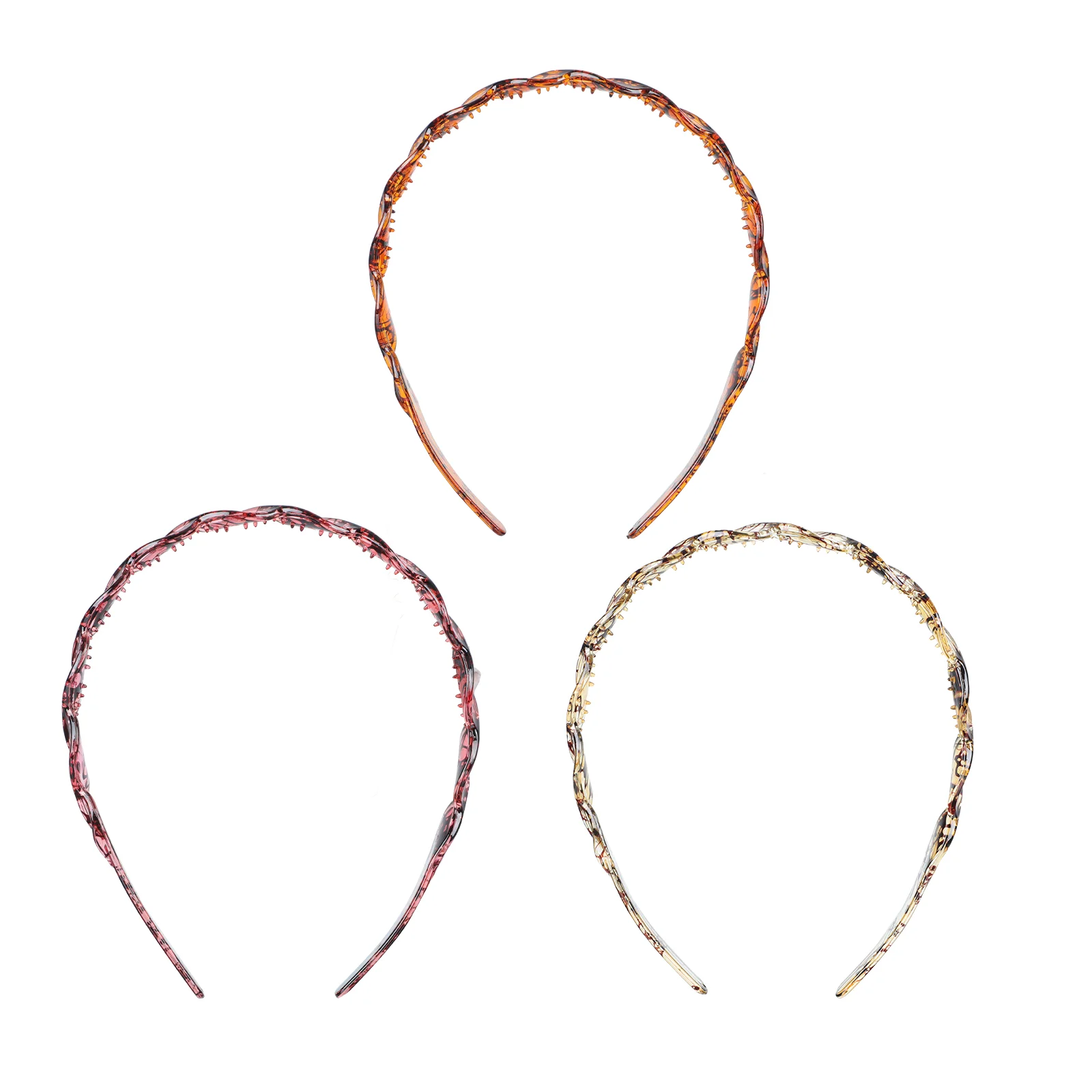 

3 Pcs Sports Hairbands Headband U-shaped Resin Hoops Decors Spiral Beauty Plastic Pp Girls Miss