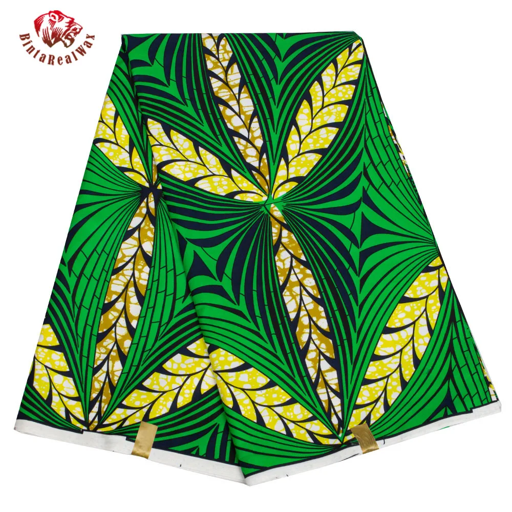 

Green Background 6 Yards/lot Farbic Ankara Polyester Patchwork Fabric for Sewing African Fabric for Women Party Dress FP6497