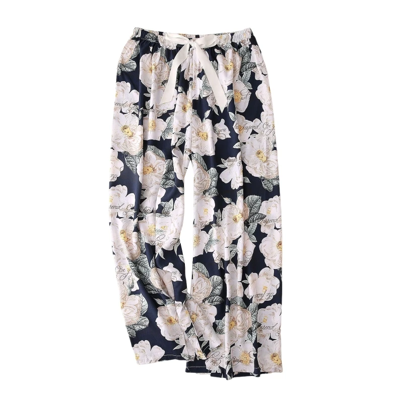 MXMB женские летние Пижамные брюки с высокой талией бантом клубничный животный