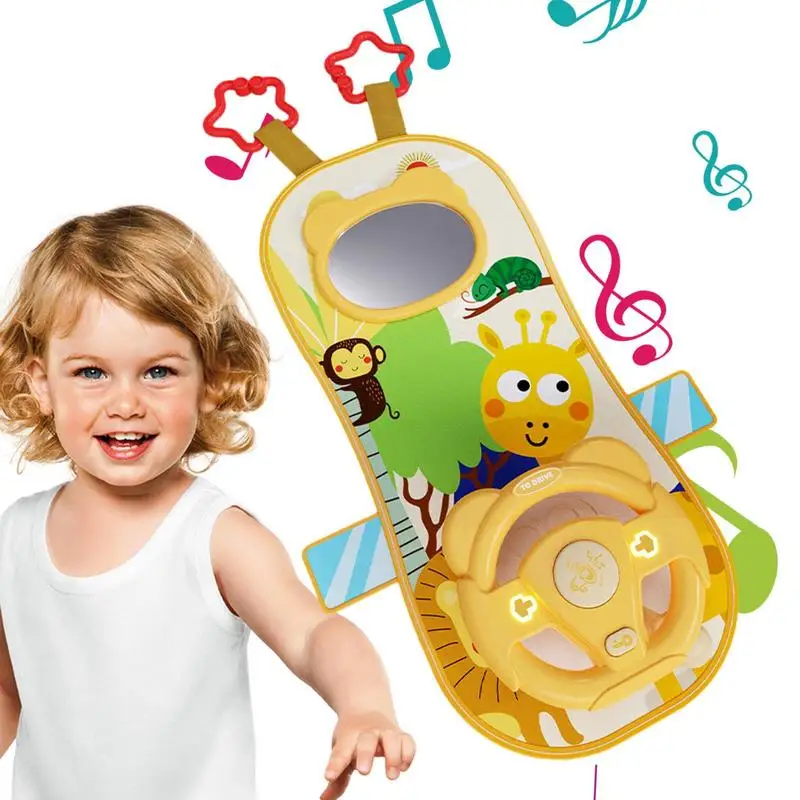 

Toddler Car Seat Toys Car Seat Steering Wheel Toy Portable Kids Electric Early Education Simulation Steering Wheel Toy For