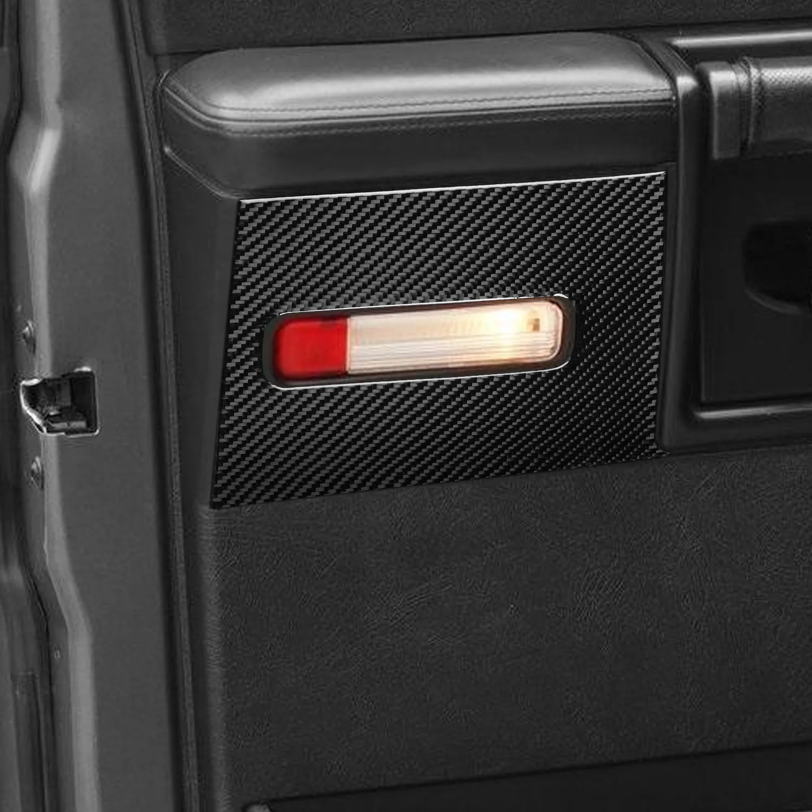 Фото Декоративные наклейки из настоящего карбона для Hummer H2 2003-2007, 2012-2018: наклейки на передние и задние двери, панель подсветки дверей, аксессуары для автомобиля. №5
