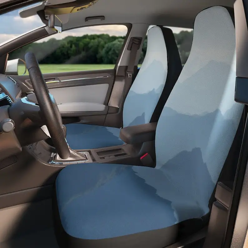 

blue foggy mountains car seat cover, car accessories