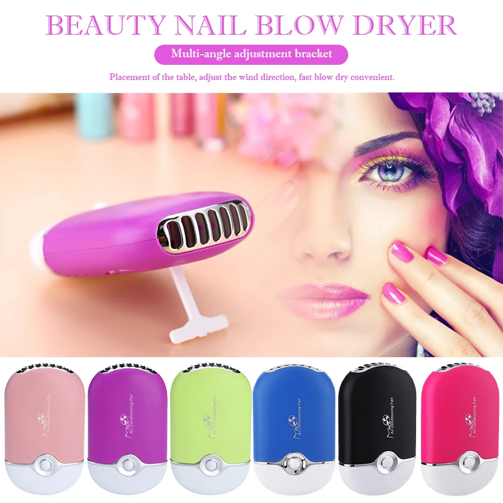 

USB Mini Eyelashes Dryer Fan Bladeless Handheld Grafted Lashes Air Conditioning Fan 400mAh Manicure Blow Dryer Women Makeup Tool