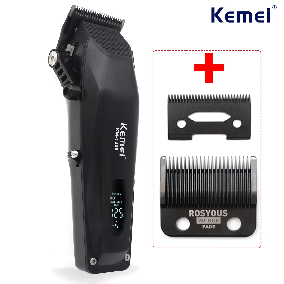 Kemei KM-1856 Профессиональная машинка для стрижки волос со светодиодным дисплеем