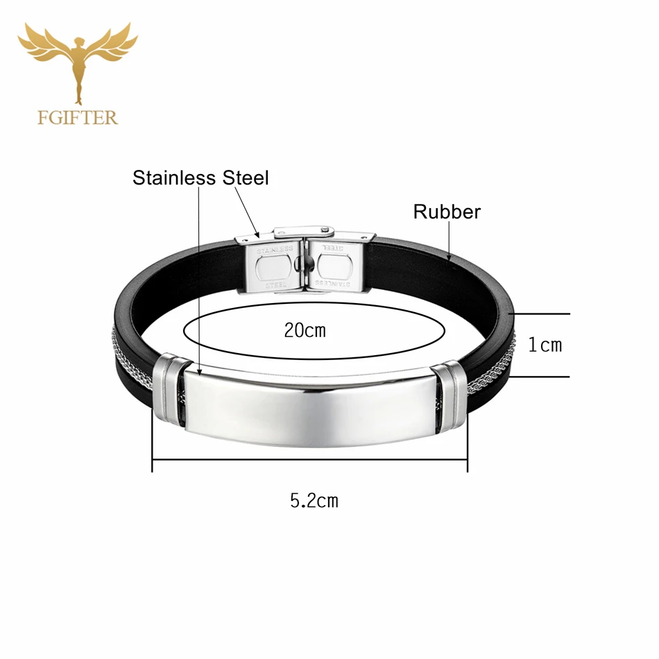 Силиконовые браслеты из нержавеющей стали высокого качества для мужчин и женщин