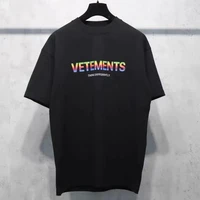 colorful vetements letters logo short sleeve men women 2022 summer t shirt oversize vtm tops