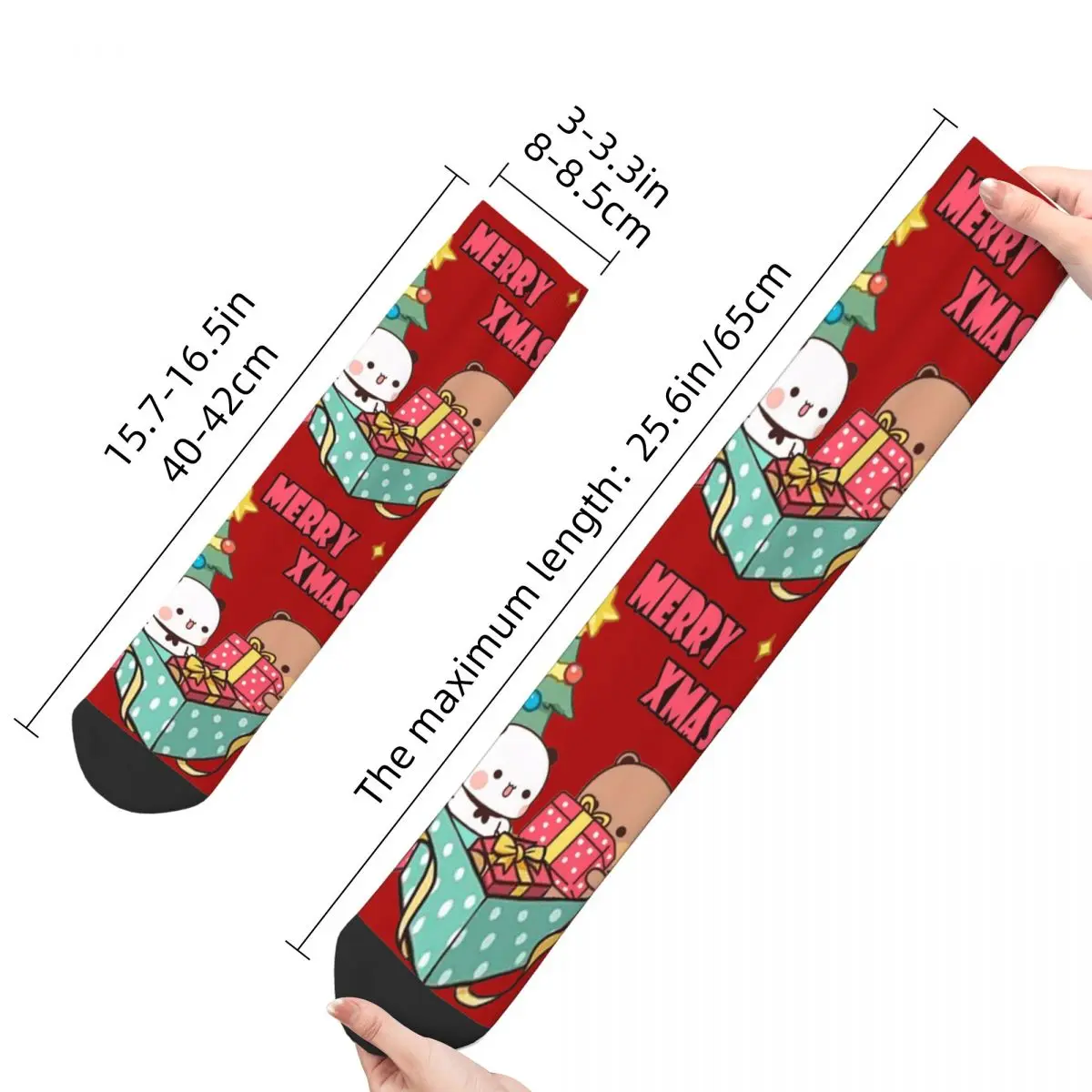 Зимние теплые крутые Мужские Женские носки Bubu и Dudu с рождественским принтом