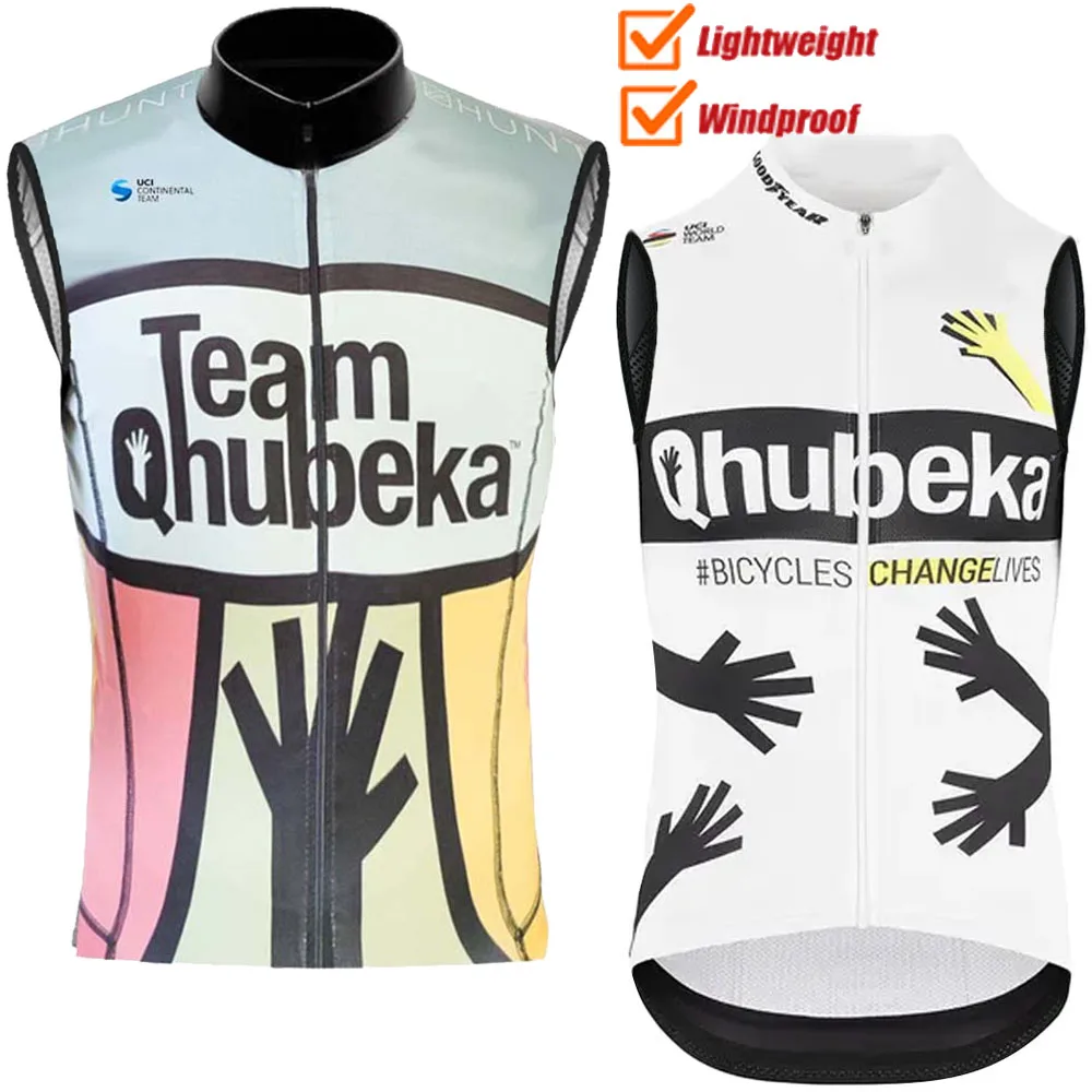 

Qhubeka 2022 Cycling Team Vest Windproof Wind Vest Road Bike Jersey Sleeveless Clothes MTB Maillot Ciclismo Ropa