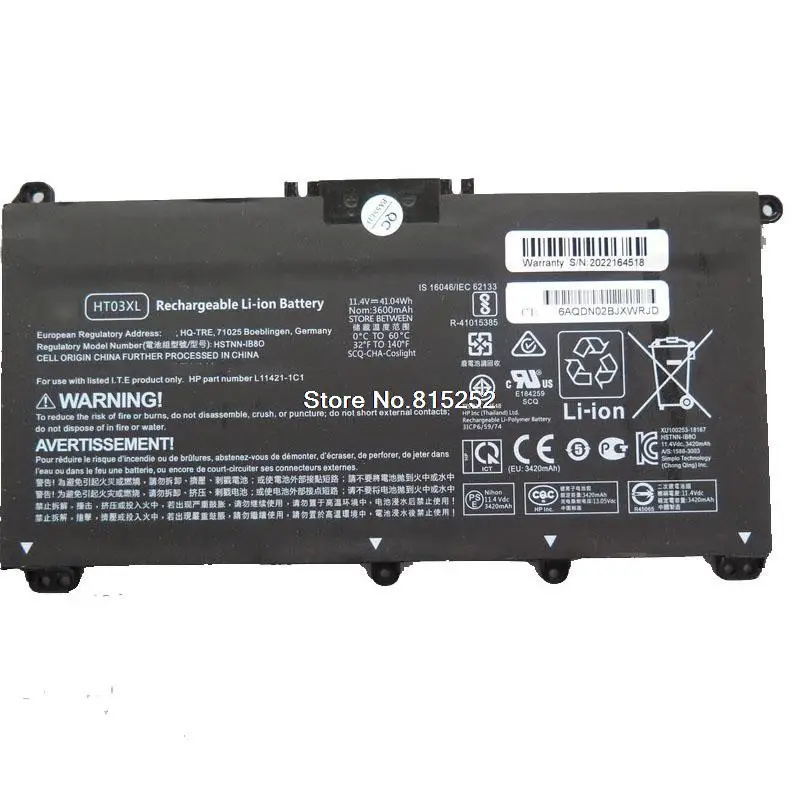 Аккумулятор для ноутбука HP 14-BP001LA 14-BP001TU 14-BP001TX 14-BP002LA 14-BP002TU 14-BP002TX 14-BK063ST 14-BK091ST 14-BK105LA 11,55 в