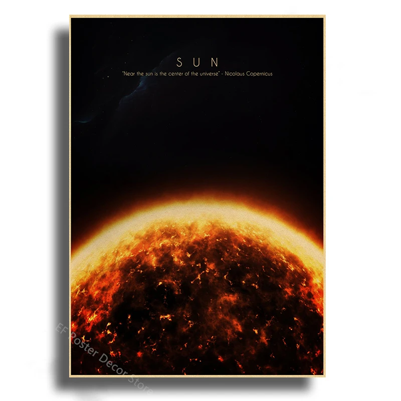 

Плакат с Солнцем и Ураном, ретро стиль