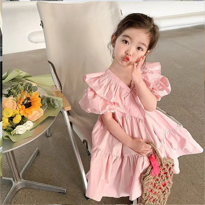 

Girls Casual Dresses Soft Comfortable Pretty Lovely Lively Arder Simple Fashion Loose Sweet New Pattern Artistic Korean