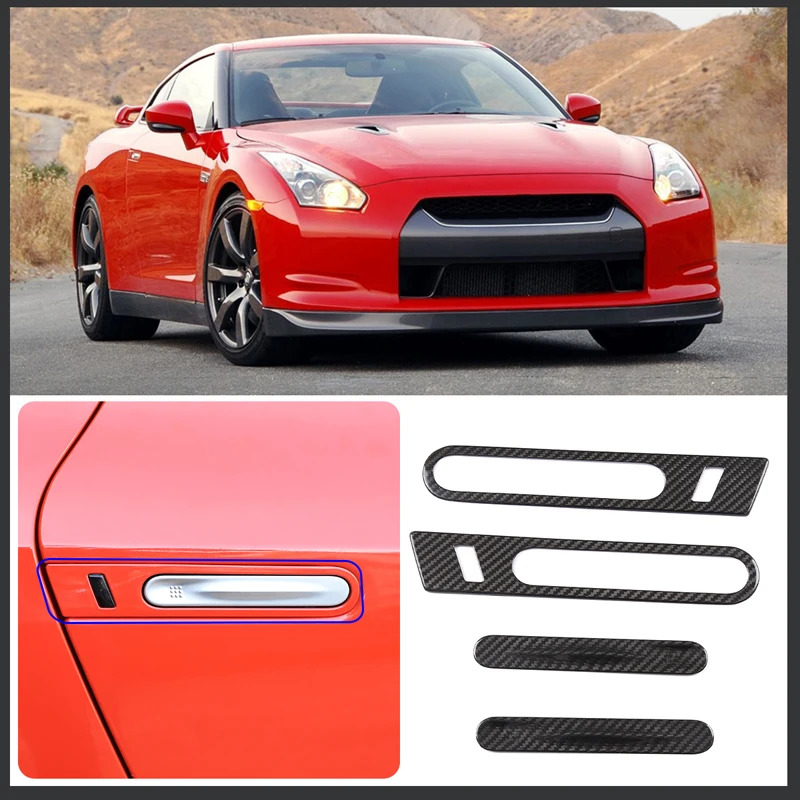 

For Nissan GTR R35 2008-2016 Real Carbon Fiber Exterior Car Door Handle Decoration Protection Sticker Trim Car Accessories