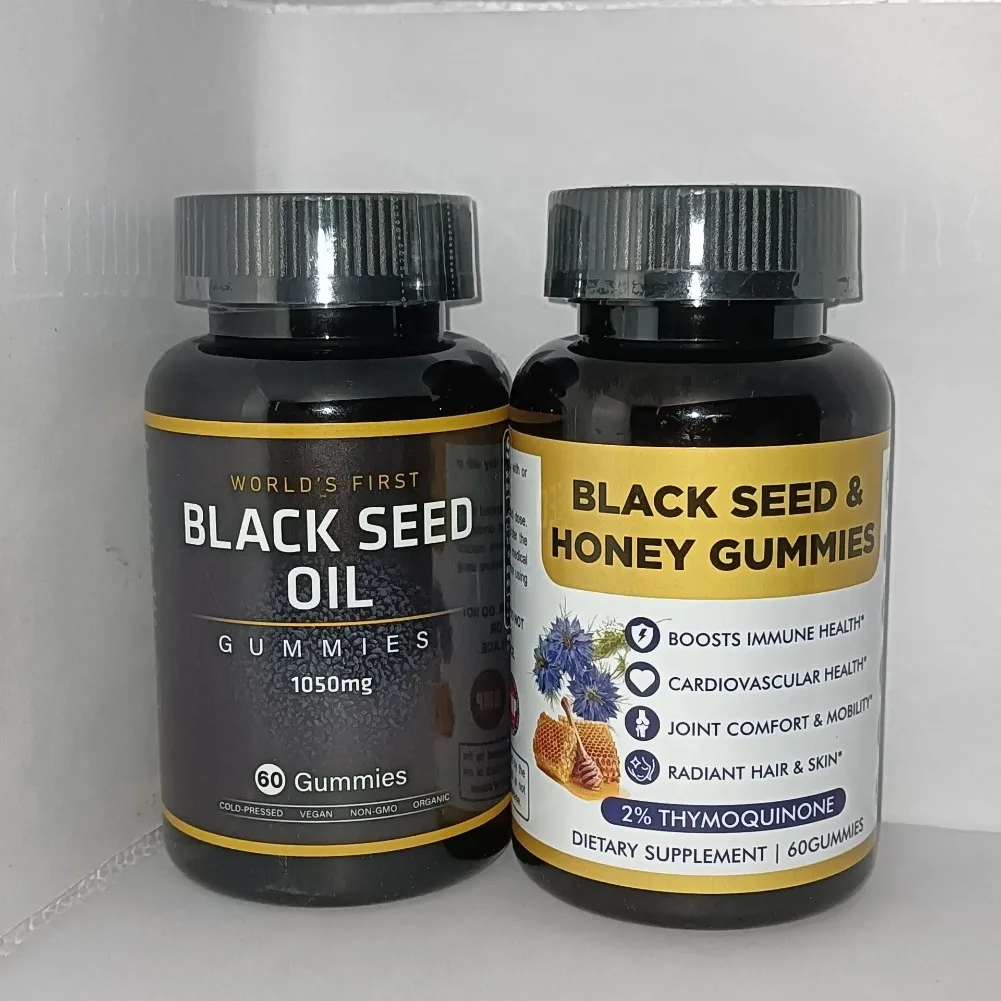 

New 2 Bottles Black Seed Oil Soft Candy Honey Improve Cardiovascular Health Antioxidant Enhance Immunity Increase Sperm Count