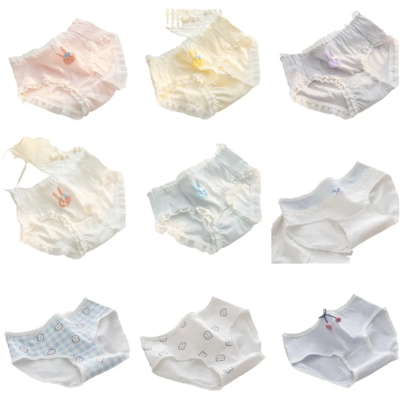 

Милое милое маленькое свежее нижнее белье с сердечками для девочек, удобное дышащее нижнее белье с мультяшным рисунком, женские трусы на бедрах