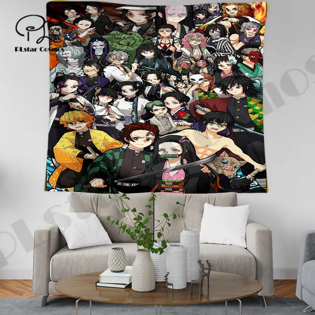 

Anime Demon Slayer Newest Tapestry 3D Print Tapestrying Rectangular Home Decor Wall Hanging Wall Decor Dormitory Decorations Q-1