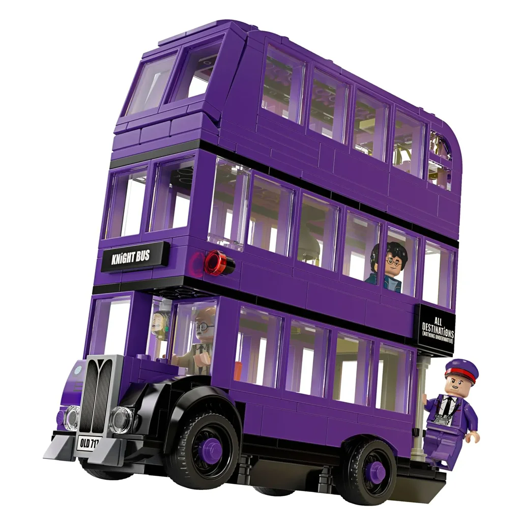 

В наличии Волшебный мир волшебников рыцарь автобус пурпурный тройной слой 75957 строительные блоки кирпичи игрушки для детей Рождественский подарок