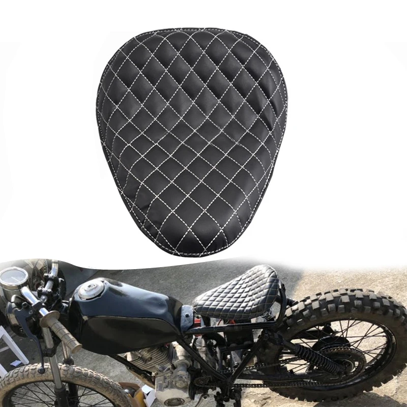 

Motorcycle Seat Cushion Solo Driver Seat with Spring for Chopper Bobber Custom Sportster Dyna