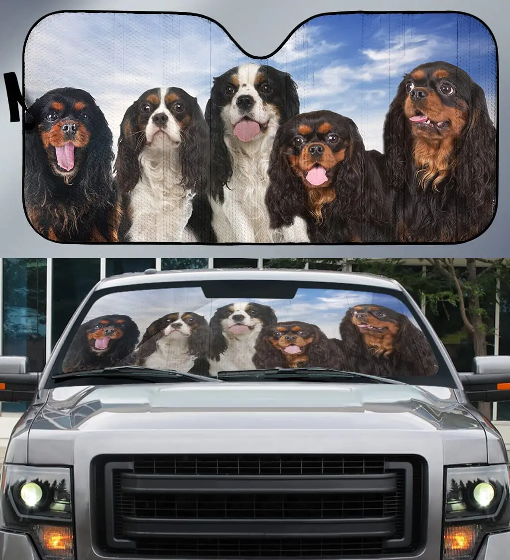 

Funny Cavalier King Charles Spaniel Family Dog Lover Car Sunshade Car Windshield Durable Visor
