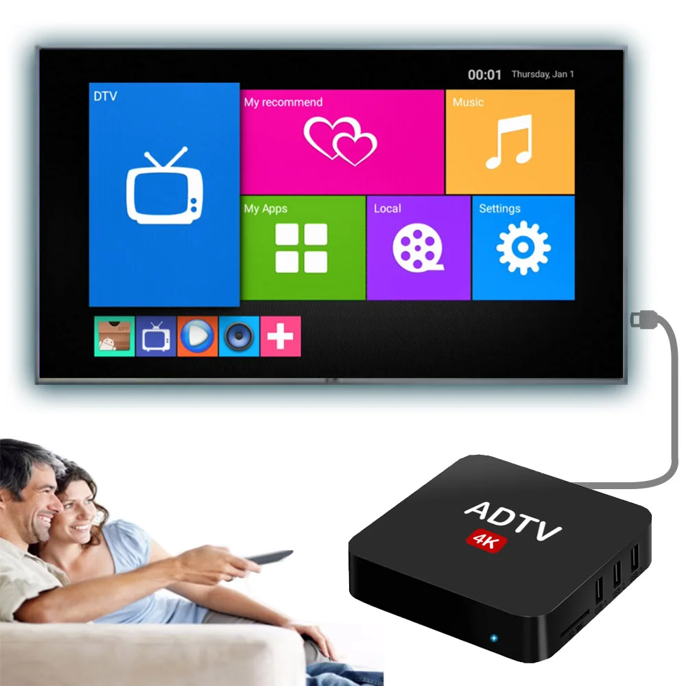 Смарт ТВ-приставка Android спутниковый ресивер Miracast Airplay декодер HD DVB-S2 медиаплеер 4K